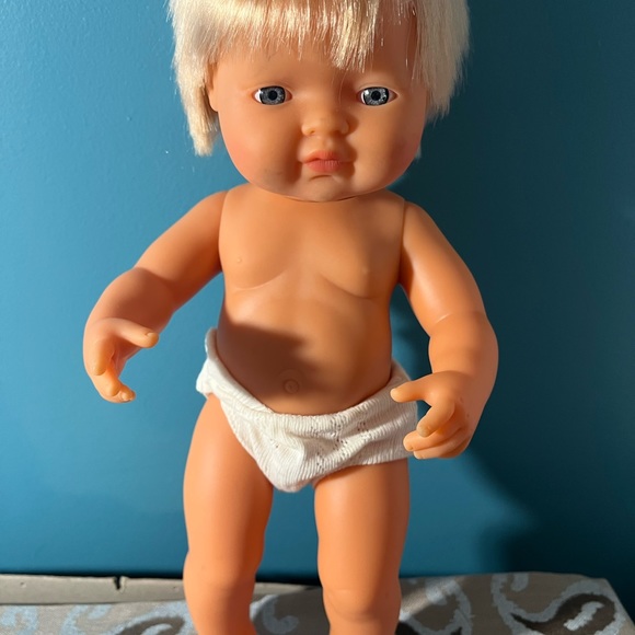 Miniland Anatomically correct Doll Caucasian Boy With Blond Hair and Blue Eyes - Picture 4 of 4